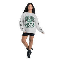NFL New York Jets Gameday Couture Women's Resilience Relaxed Rhinestone Pullover Sweatshirt