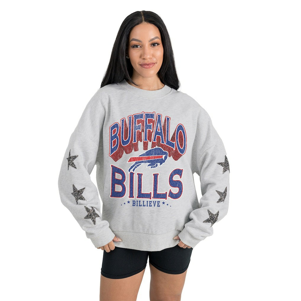 NFL Buffalo Bills Gameday Couture Women's Resilience Relaxed Rhinestone Pullover Sweatshirt