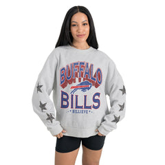 NFL Buffalo Bills Gameday Couture Women's Resilience Relaxed Rhinestone Pullover Sweatshirt