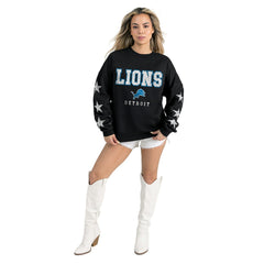 NFL Detroit Lions Gameday Couture Women's Velocity Relaxed Rhinestone Pullover Sweatshirt