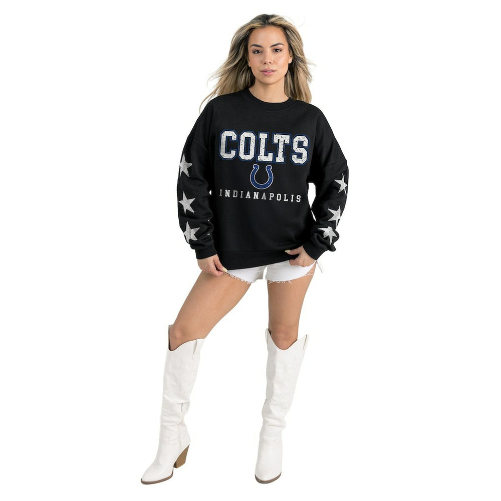 NFL Indianapolis Colts Gameday Couture Women's Velocity Relaxed Rhinestone Pullover Sweatshirt