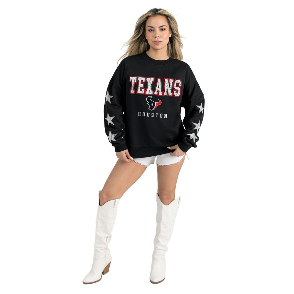 NFL Houston Texans Gameday Couture Women's Velocity Relaxed Rhinestone Pullover Sweatshirt