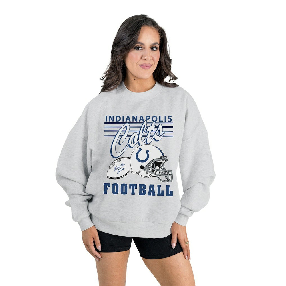NFL Indianapolis Colts Gameday Couture Women's Home Turf Oversized Premium Fleece Pullover Sweatshirt