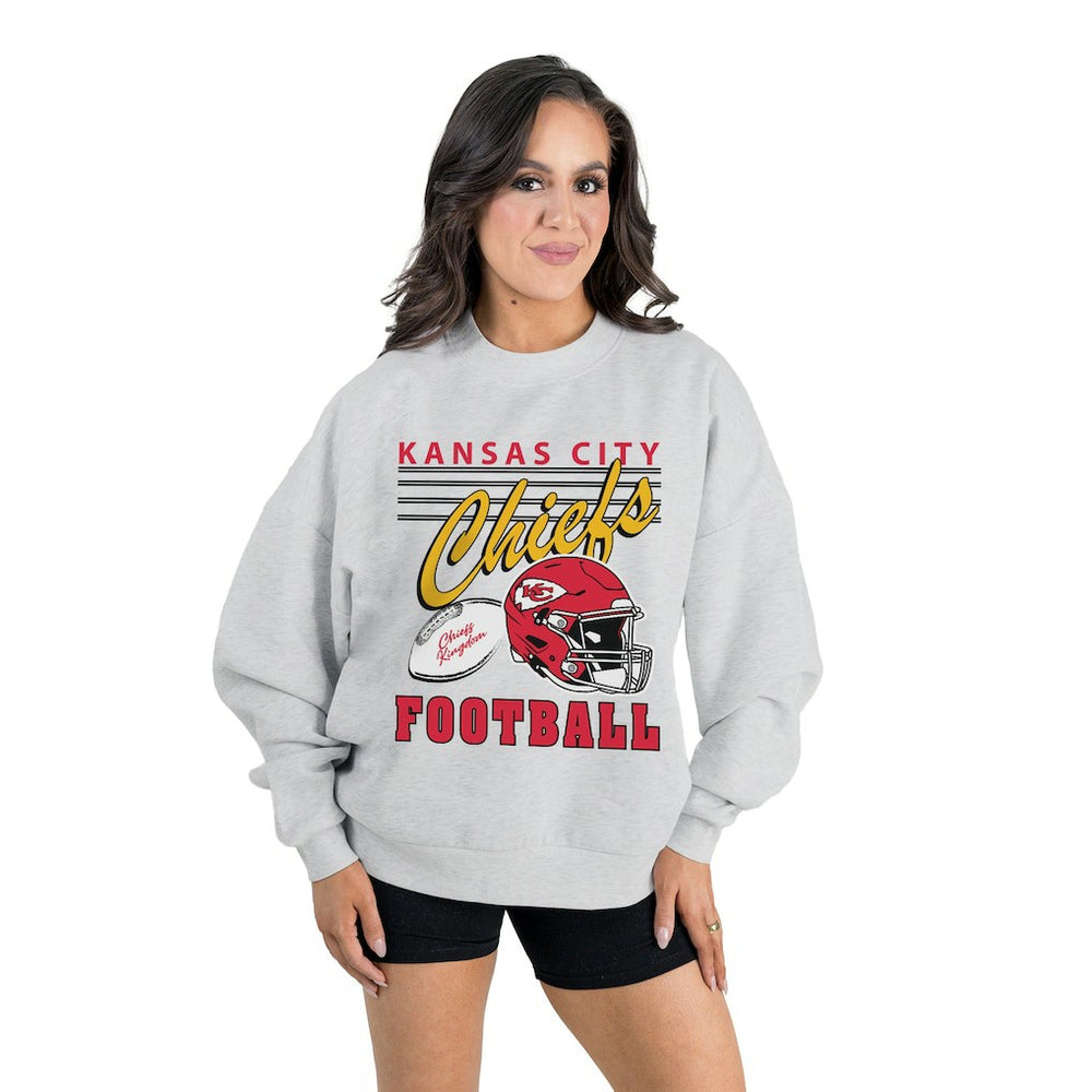 NFL Kansas City Chiefs Gameday Couture Women's Home Turf Oversized Premium Fleece Pullover Sweatshirt