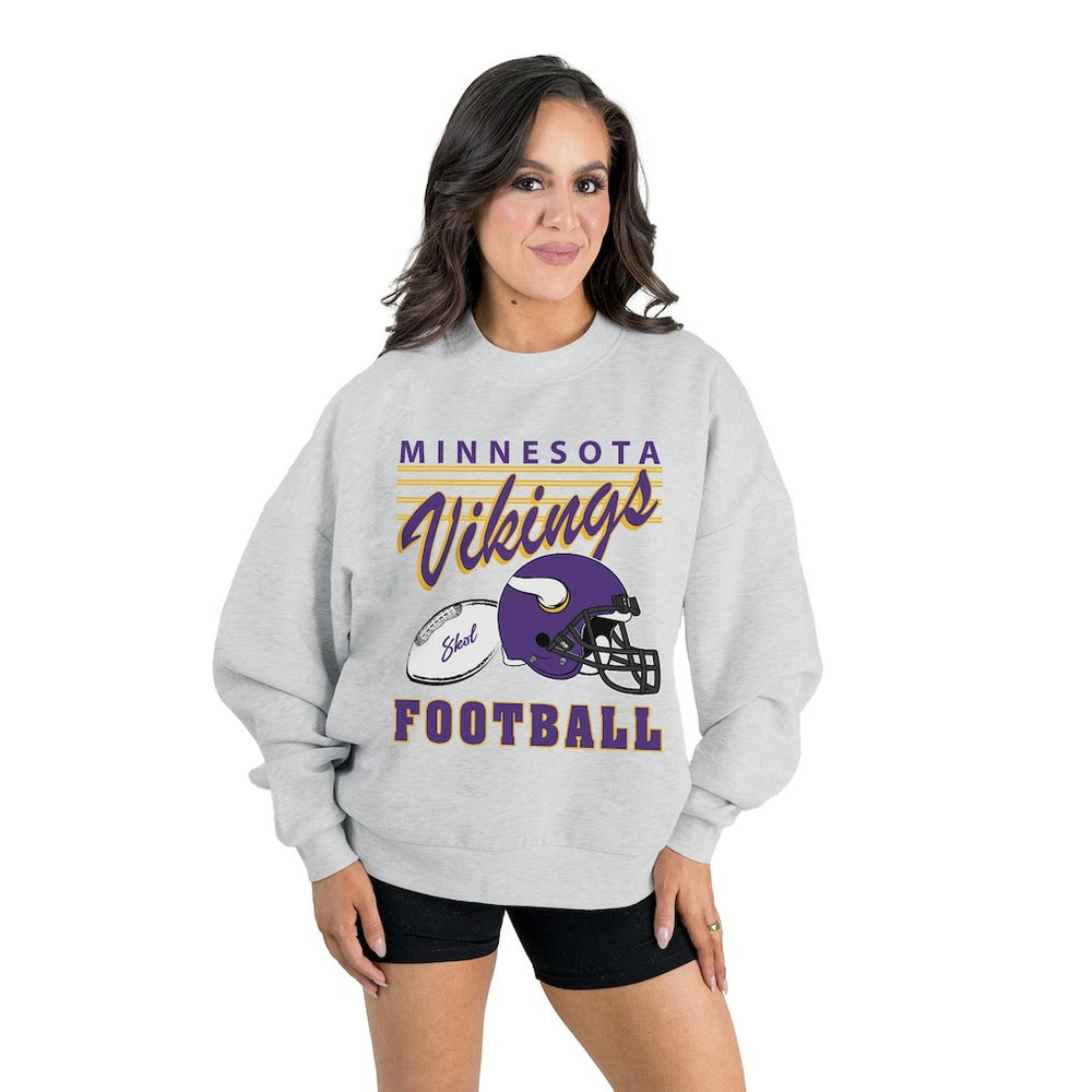 NFL Minnesota Vikings Gameday Couture Women's Home Turf Oversized Premium Fleece Pullover Sweatshirt