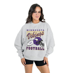 NFL Minnesota Vikings Gameday Couture Women's Home Turf Oversized Premium Fleece Pullover Sweatshirt