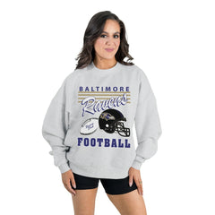 NFL Baltimore Ravens Gameday Couture Women's Home Turf Oversized Premium Fleece Pullover Sweatshirt