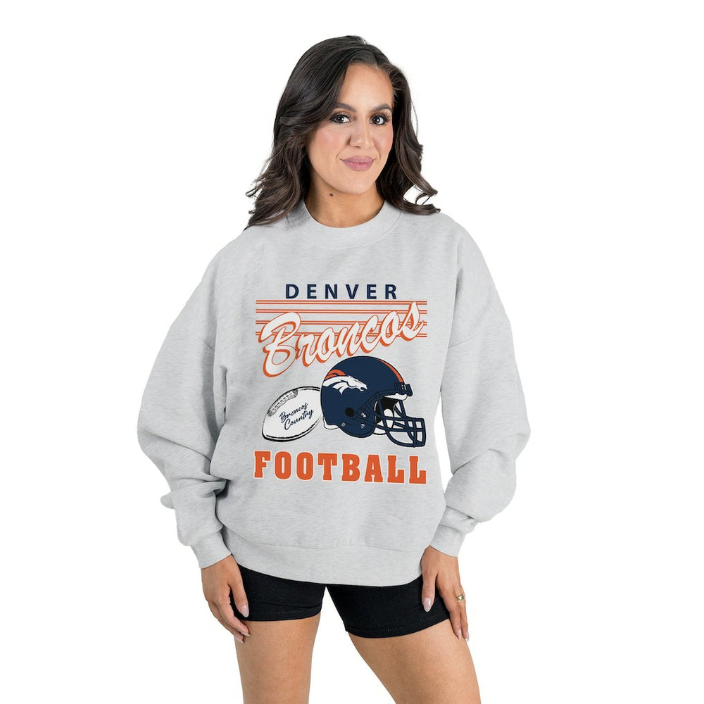 NFL Denver Broncos Gameday Couture Women's Home Turf Oversized Premium Fleece Pullover Sweatshirt