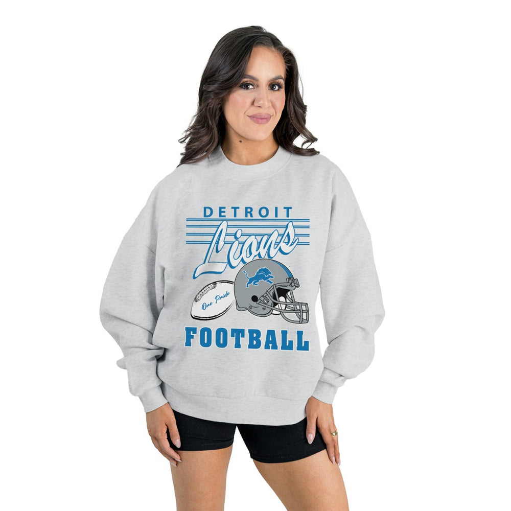 NFL Detroit Lions Gameday Couture Women's Home Turf Oversized Premium Fleece Pullover Sweatshirt