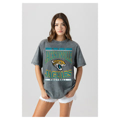 NFL Jacksonville Jaguars Gameday Couture Women's Oversized Classic Grind Washed T-Shirt