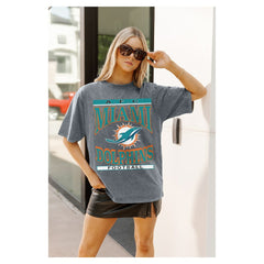 NFL Miami Dolphins Gameday Couture Women's Oversized Classic Grind Washed T-Shirt