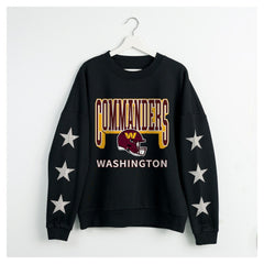 NFL Washington Commanders Gameday Couture Women's Pure Victory Rhinestud Star-Sleeve Pullover Sweatshirt