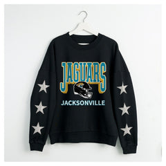 NFL Jacksonville Jaguars Gameday Couture Women's Pure Victory Rhinestud Star-Sleeve Pullover Sweatshirt