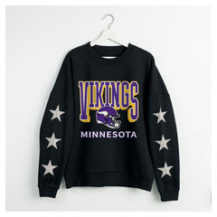 NFL Minnesota Vikings Gameday Couture Women's Pure Victory Rhinestud Star-Sleeve Pullover Sweatshirt