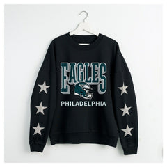 NFL Philadelphia Eagles Gameday Couture Women's Pure Victory Rhinestud Star-Sleeve Pullover Sweatshirt