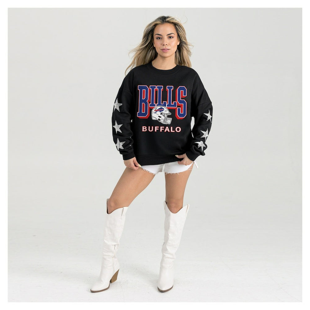 NFL Buffalo Bills Gameday Couture Women's Pure Victory Rhinestud Star-Sleeve Pullover Sweatshirt