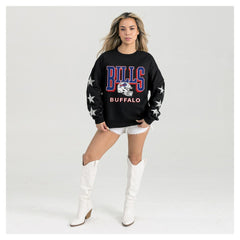 NFL Buffalo Bills Gameday Couture Women's Pure Victory Rhinestud Star-Sleeve Pullover Sweatshirt