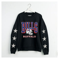 NFL Buffalo Bills Gameday Couture Women's Pure Victory Rhinestud Star-Sleeve Pullover Sweatshirt