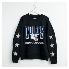 NFL Indianapolis Colts Gameday Couture Women's Pure Victory Rhinestud Star-Sleeve Pullover Sweatshirt