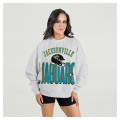 NFL Jacksonville Jaguars Gameday Couture Women's Fierce Focus Premium Oversized Fleece Pullover Sweatshirt