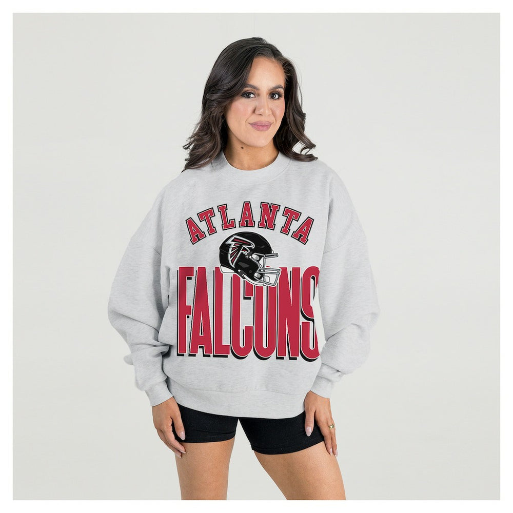 NFL Atlanta Falcons Gameday Couture Women's Fierce Focus Premium Oversized Fleece Pullover Sweatshirt