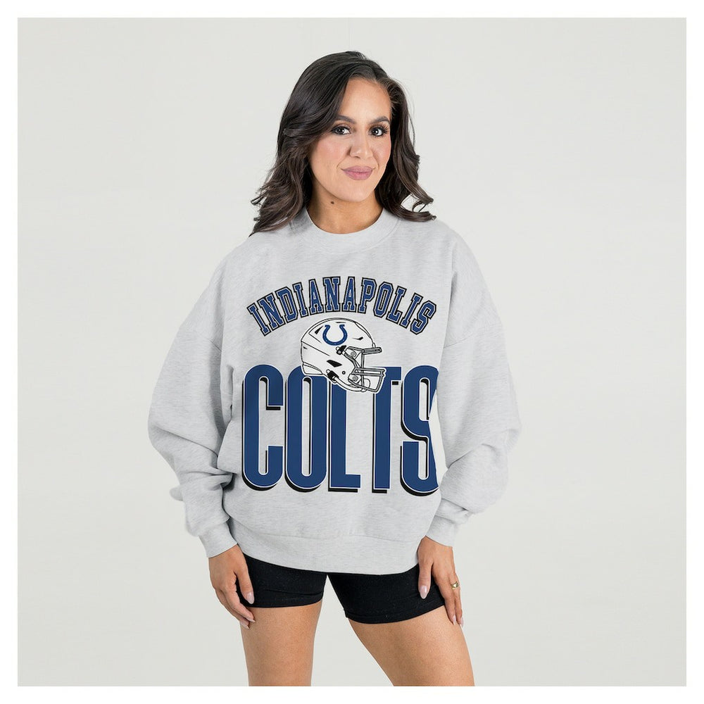 NFL Indianapolis Colts Gameday Couture Women's Fierce Focus Premium Oversized Fleece Pullover Sweatshirt