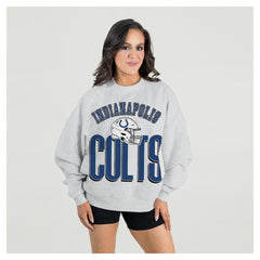 NFL Indianapolis Colts Gameday Couture Women's Fierce Focus Premium Oversized Fleece Pullover Sweatshirt