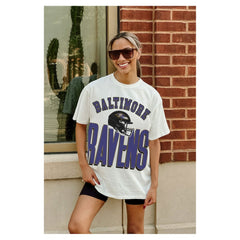 NFL Baltimore Ravens Gameday Couture Women's Oversized Classic Fierce Focus T-Shirt