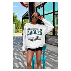 NFL Philadelphia Eagles Gameday Couture Women's Swift Strike Premium Oversized Fleece Pullover Sweatshirt
