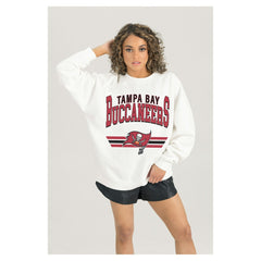 NFL Tampa Bay Buccaneers Gameday Couture Women's Swift Strike Premium Oversized Fleece Pullover Sweatshirt