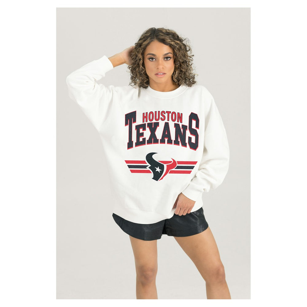 NFL Houston Texans Gameday Couture Women's Swift Strike Premium Oversized Fleece Pullover Sweatshirt