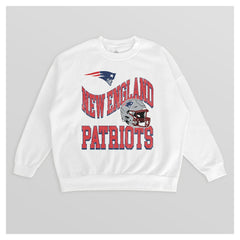 NFL New England Patriots Gameday Couture Women's Oversized Hard Earned Premium Fleece Pullover Sweatshirt