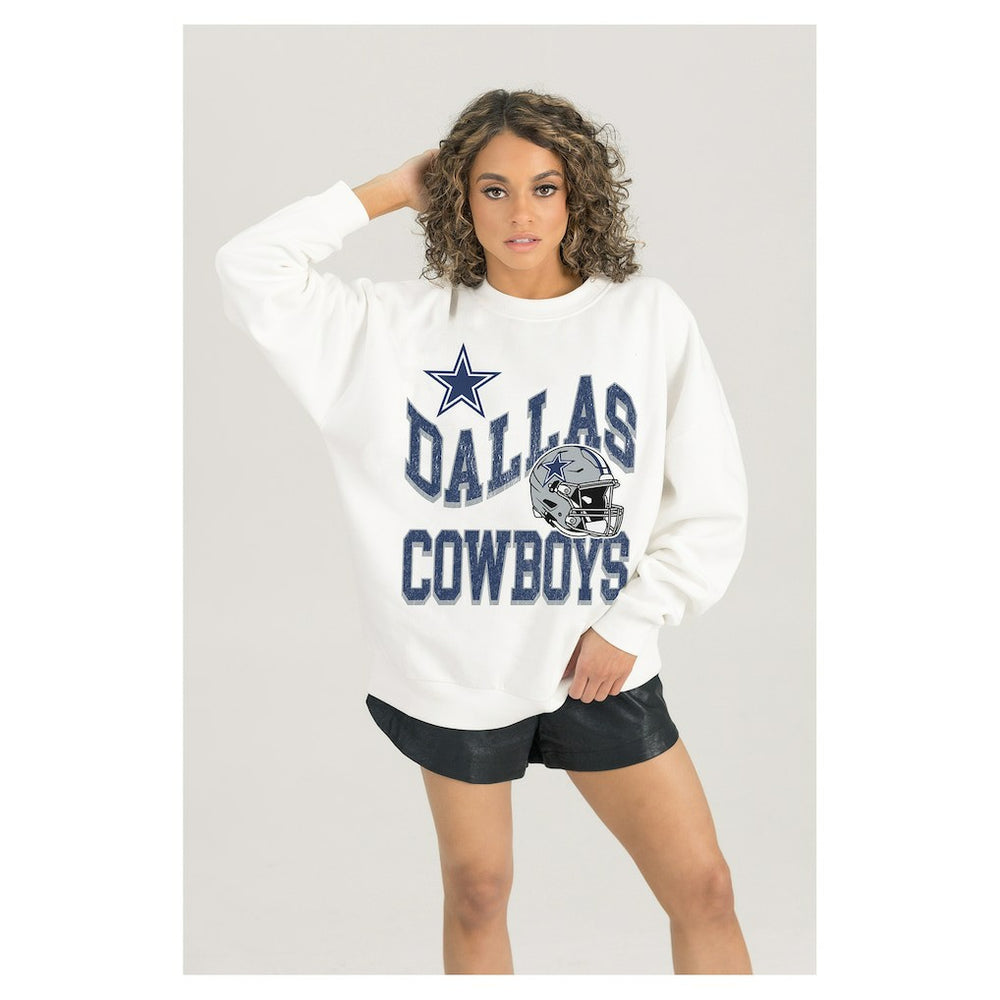 NFL Dallas Cowboys Gameday Couture Women's Oversized Hard Earned Premium Fleece Pullover Sweatshirt