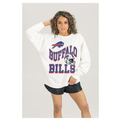NFL Buffalo Bills Gameday Couture Women's Oversized Hard Earned Premium Fleece Pullover Sweatshirt