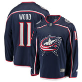 Miles Wood Columbus Blue Jackets Fanatics Home Breakaway Jersey