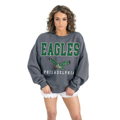 NFL Philadelphia Eagles Gameday Couture Women's Bring Your Energy Oversized Premium Fleece Pullover Sweatshirt