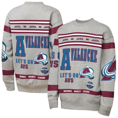 Colorado Avalanche Mitchell & Ness Youth Allover Print Fleece Crewneck Sweatshirt