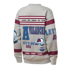 Colorado Avalanche Mitchell & Ness Youth Allover Print Fleece Crewneck Sweatshirt