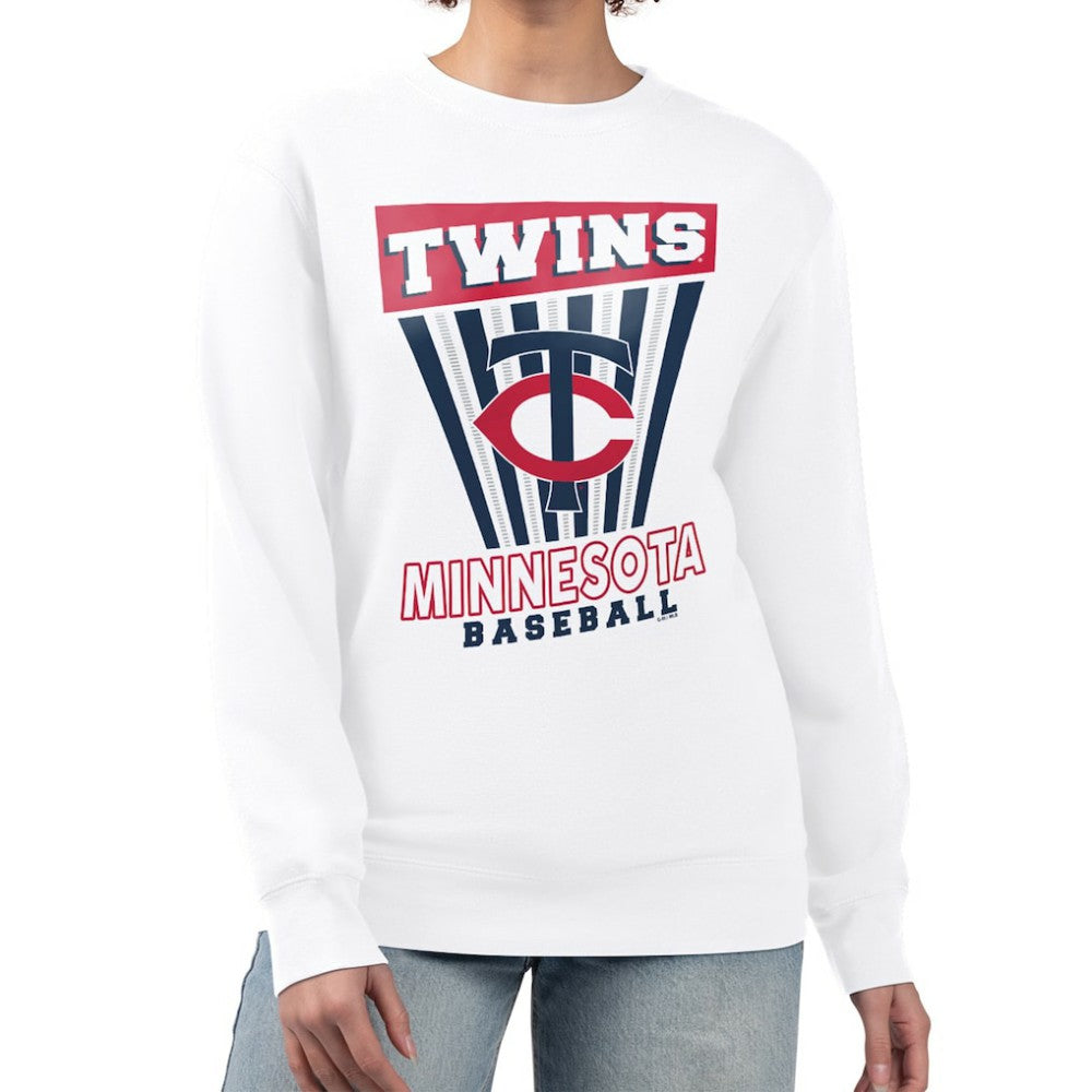 Minnesota Twins Starter Women's Poster Print Team Fleece Pullover Sweatshirt - White