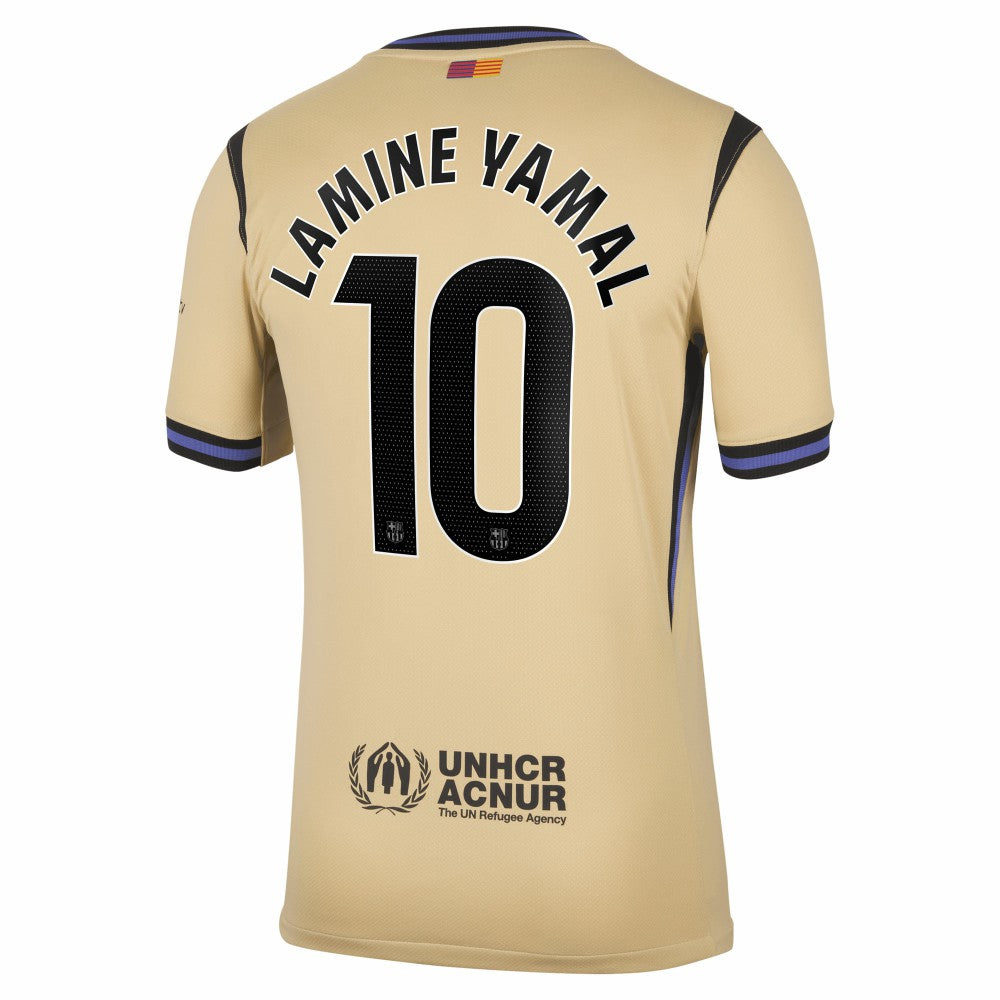 Lamine Yamal Barcelona 2025/26 Away Stadium Replica Jersey on sale - Gold