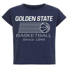 Golden State Warriors Sportiqe Women's Athletic Club Collection Alana Premium Cropped T-Shirt sale - Blue discount