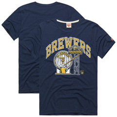 Milwaukee Brewers Homage Hyper Local Refresh Tri-Blend T-Shirt - Navy