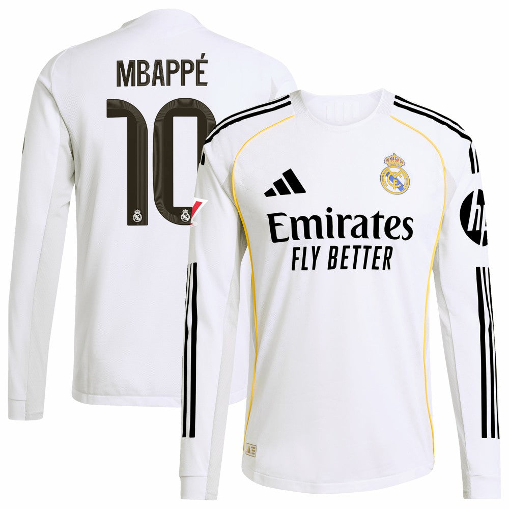 Kylian Mbappé Real Madrid 2025/26 Home Long Sleeve Player Jersey / Soccer Online