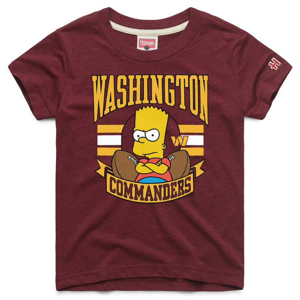 NFL Washington Commanders Homage x The Simpsons Youth Tri-Blend T-Shirt