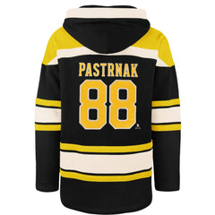 David Pastrnak Boston Bruins '47 Player Name & Number Lacer Hoodie