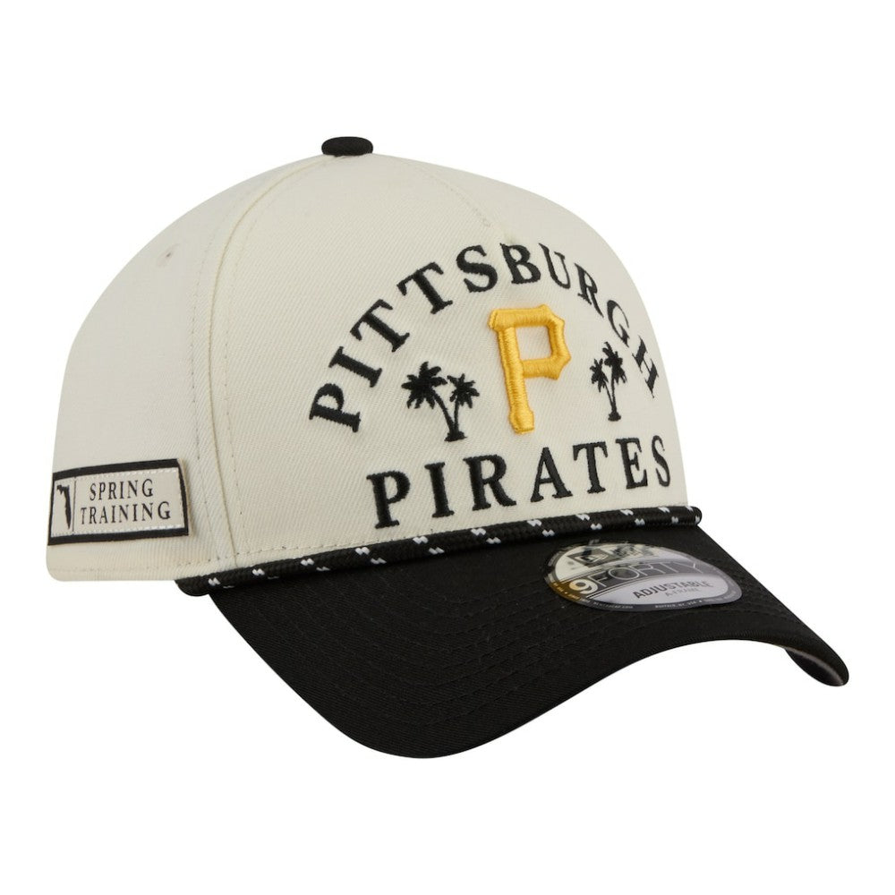 Pittsburgh Pirates 2026 Spring Training Fan Pack Rope A-Frame 9FORTY Adjustable Hat - Cream | New Era