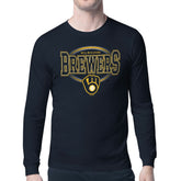 Milwaukee Brewers Starter Team Track Graphic Long Sleeve T-Shirt - Navy