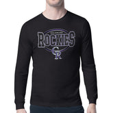 Colorado Rockies Starter Team Track Graphic Long Sleeve T-Shirt - Black