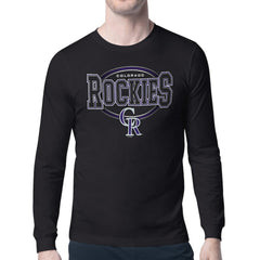 Colorado Rockies Starter Team Track Graphic Long Sleeve T-Shirt - Black