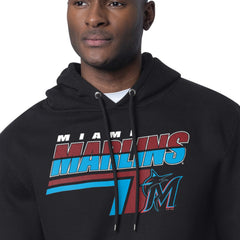 Miami Marlins Starter Logo Push Graphic Hoodie - Black